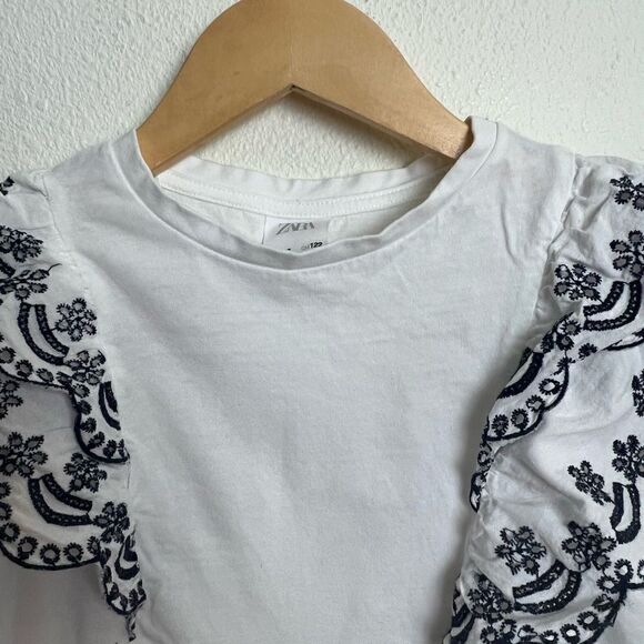 Zara EMBROIDERED SHIRT Girl size 7 - Picture 9 of 9